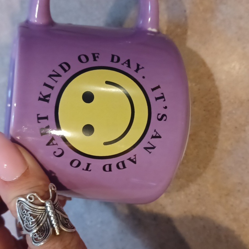 Earthenware "It's an Add to Cart Kind of Day" Purple Mug - Picture 3 of 4